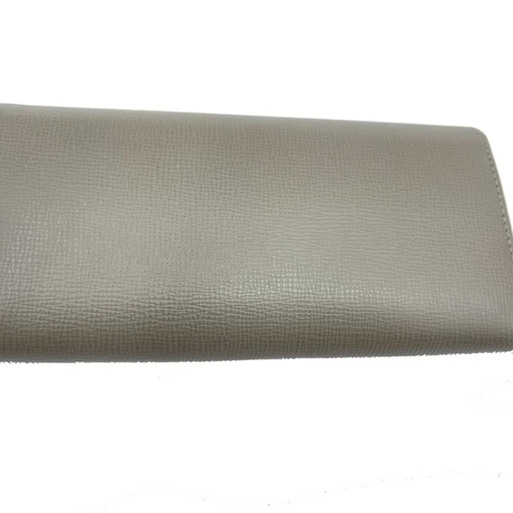 Bally Women's Gray Pebbled Miensa Leather long bifold flap wallet NWT. - Picture 12 of 14